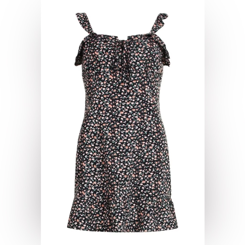 DITSY FLORAL RUFFLE TIE FRONT SWING DRESS *NWT* BOOHOO - Picture 2 of 5